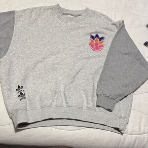 Adidas Gray Sweatshirt with Vibrant Trefoil